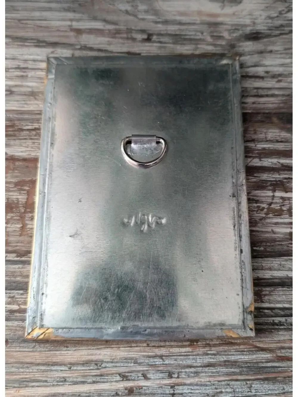 Antique Elegant Moroccan Handmade Brass Gold Hand Wall Mirror Signed